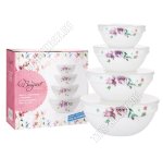 Салатник набор 4пр кругл с пласт.крышкой (0,23/0,35/0,65/1,1л) 