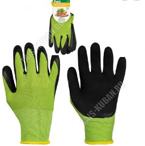 Перчатки д/сад.работ 9 разм (L) полиэстр+латекс-ладонь (12) 