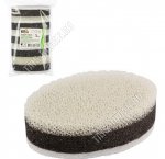 Губка д/посуды, овал  5шт (75х45 h25мм) бел/черный (21)