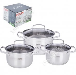 НАБОР кастрюль 3шт Bern (1,9/2,6/3,5л d16/18/20см) (4) 