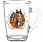 .Лошадь и подкова (стекло) Кружка 300мл (12)