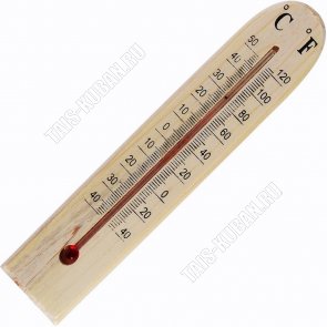 Термометр комнатный, на клей (L19х5см) дерево,стекло,блистер (100) 