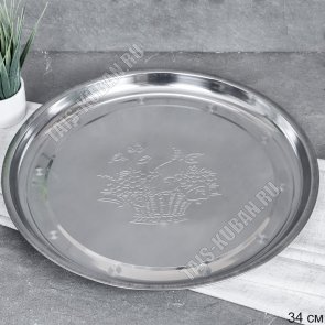 Поднос (металл) кругл d34см,узор 