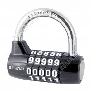 БУЛАТ Замок навесной, кодовый, 6,5х3см, d7мм,черный (6) 