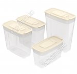 Емкость д/сыпучих Н-р 4шт бежев 1л*1шт;1,4л*2шт;1,8л*1шт (36)