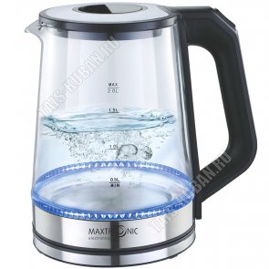 Чайник стекло 1,8л 1800Вт, LED подсветка, чёрный (12) 