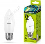 Ergolux-Свеча E27 9Вт,холодн.6500К,светов.поток 875 (аналог 80Вт обыч.лампы) h112мм d38мм.(10)