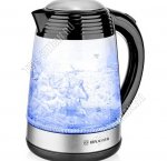 Чайник стекло 1,7л 2200Вт диск,сереб/черн (6)