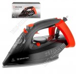 Утюг с керамической подошвой 3100Вт пар 160г/вода 265мл,черный с оранжевым (6)