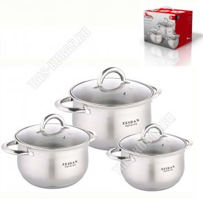 НАБОР Кастрюль ф.груша, 3шт (2,1/3,0/4,0л d16/18/20см) (4) 