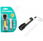 Фонарь аккум. COB LED+XPE 3Вт,дневн.6500К (2,5х9см), черный (20) LED 29360