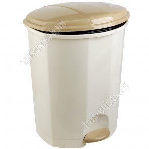 Ведро д/мусора с педал 18л молочн, овал (31х29,5 h39см) внут.съем.ведро (4) 