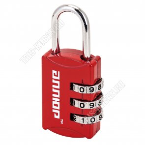 АЛЛЮР Замок навесной, кодовый, 5х2х1см, d3мм, диапазон цифр 0-9, цинк.сплав/сталь, д/сумок/чемоданов, красный, BC1K-22/3 (HA816) (12) 
