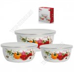 Миска с пластиковой крышкой, набор 3шт 