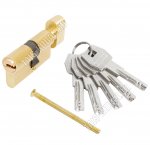 СТАНДАРТ Механизм д/врезн.замков цилиндр,(30х30), перф.ключ/ключ, в комп-те 5 ключ, цинк.спла, мат.золото (10)