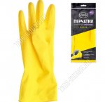 Перчатки хоз-ные РЕЗИНОВЫЕ особо прочные,р-р M,желтые Aviora (120)