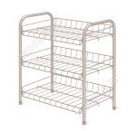 Полка для обуви 3-х ярусная (46х28 h52см) бежевый металлик (10)