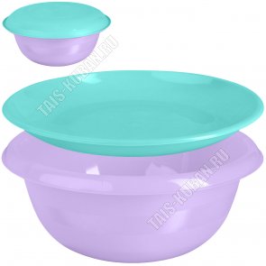Миска кругл, сирен/бирюза 1,3л +тарелка-крышка d20см (30) 