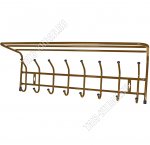 Вешалка с полкой 8 двойн.крюч, полка L80х24см, медный (20)