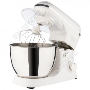 Миксер-тестомес планетарный с вращающейся нержавеющей чашей 5л 800Вт 5 скоростей, цвет белый (4) 