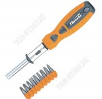 Н-р Отвертка реверс. с н-р бит 9шт.(отв.реверс,9бит:РН–№1,2,3; PZ–№1,2,3; SL–5, 6 ,7мм)