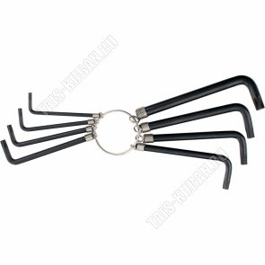 Ключи шестигран.9шт TORX (Т10,15,20,25,27,30,40,45,50) оксидиров,на кольце 