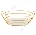 Голд Корзинка д/фруктов L32-20 h9см, стальн.прут+акрил.дно,золото (8)