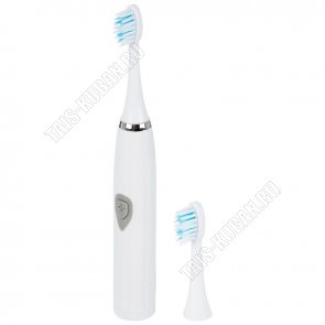 Зубная щетка электрическая (20х5х3см) 1скорость, 5600 движений в минуту, водонепронецаемый корпус, эргономическая ручка, доп.насадка, питание 1хАА, белый (100) 