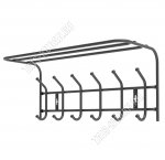 Вешалка с полкой 6 двойн.крюч, полка L60х27см, черный (20)