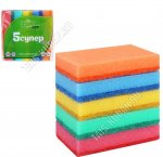 Губка д/посуды 5шт прям (100х70 h20мм) 