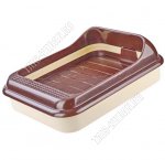 Лоток д/кошек, с сеткой, высок.съемн.борт (L45х35 h15см) коричн/бежев (14)