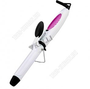 Эл.щипцы керам,д/завивки локона 25Вт d35мм,max t200,термоизолир.наконеч,фиксатор пряди, петелька, цв.белый (30) 
