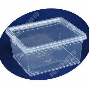 Контейнер прозр, крышка-фиксатор 25л (53х37 h18см) (5) 