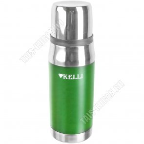 Термос 0,5л двойн.стенки,крышка-чашка,зелен (24) 