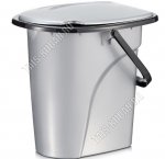 Ведро-туалет 22л нагруз.до 100кг,сиденье/крышка,серый/черный (40х33 h40см) Эльф (5)