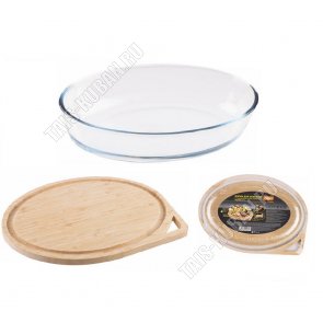 Форма д/запекания овальная 2,4л с бамбуковой крышкой (32х23 h7см) 