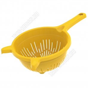 Дуршлаг 1,6л с ручк, желтый (d19 h8см) 2 доп.ушка (60) 