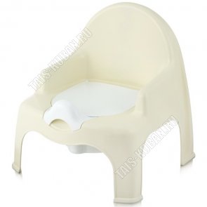 Горшок-кресло детский, с крышкой (31,5х29,5 h34,5см) слон.кость, Эльф (10) 