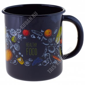 Полезная еда/Healthy food Кружка черный 1,0л (12) 