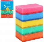 Губка д/посуды 5шт прям (90х60 h25мм) 