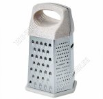 Терка 6-и гранная h20см, нержавеющая сталь,пластиковая ручка бежевый мрамор,нескользящее дно (24)