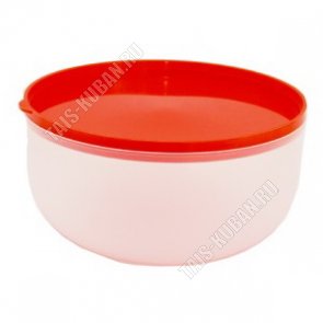Контейнер красн/прозр, кругл 1,7л (d18 h8.5см) (28) 