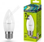 Ergolux-Свеча E27 7Вт,дневн.6500К,светов.поток 680Лм (аналог 60Вт обыч.лампы) h101 d37мм (10) 
