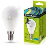 Ergolux-Шар E14 11Вт, нейтрал.(дневн) 4500Вт, (аналог 90Вт обыч.лампы) (10)