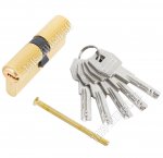 СТАНДАРТ Механизм д/врезн.замков цилиндр,(35х35), перф.ключ/ключ, в комп-те 5 ключ, цинк.спла, мат.золото (10)