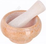 Ступка с пестиком 2пр d9см,h4,5 см,мрамор коричн.