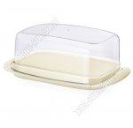 Масленка с прозр.крыш, слон.кость поддон (18х10 h6,5см) (40)