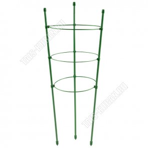 Поддержка для растений h90см 3кольца, зеленый 