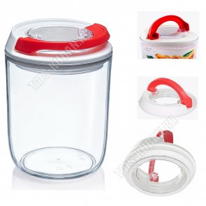 Контейнер ВАКУУМ.крыш (присоска) 0,7л круг.(d10,5 h13,5см) 