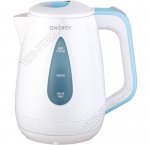 Чайник пластик 1,7л 2200Вт диск,защ.б/воды,индик,съем.фильт,автооткл,бел/голуб. (12)